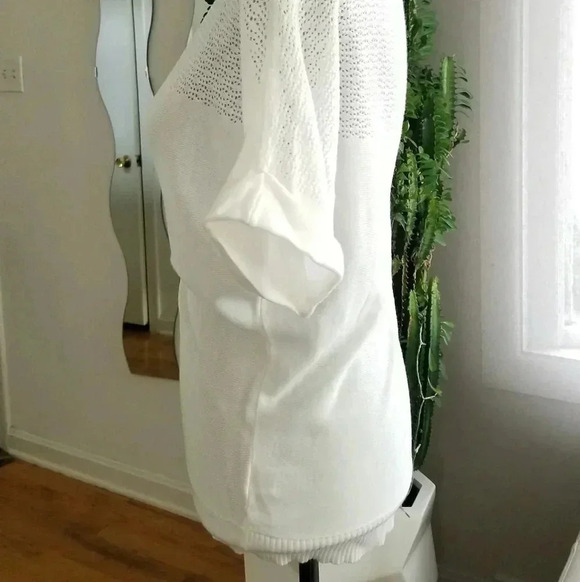 New York & Company Women's White Sweater Thin Knit - Picture 5 of 16